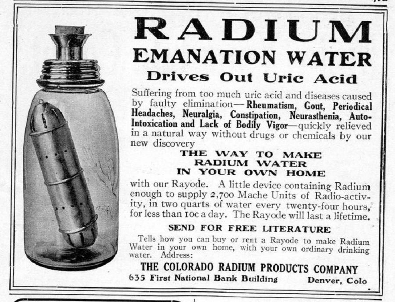 Радий что означает. Радиевая вода. Радиевые таблетки. Радий радиоактивный. Радий косметика 20 века.